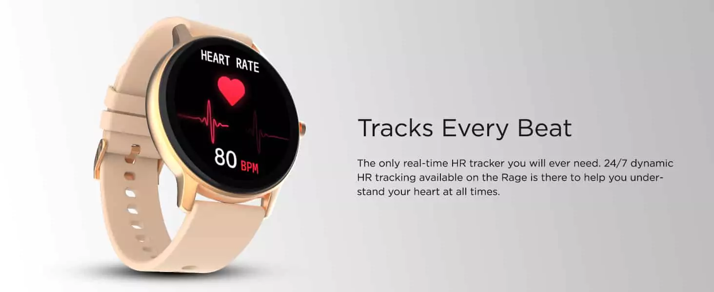 zopic Fire-Boltt Rage Smartwatch Full Touch 1.28” Display & 60 Sports Modes with IP68 Rating, Sp02 Tracking, Over 100 Cloud Based Watch Faces, Free Size