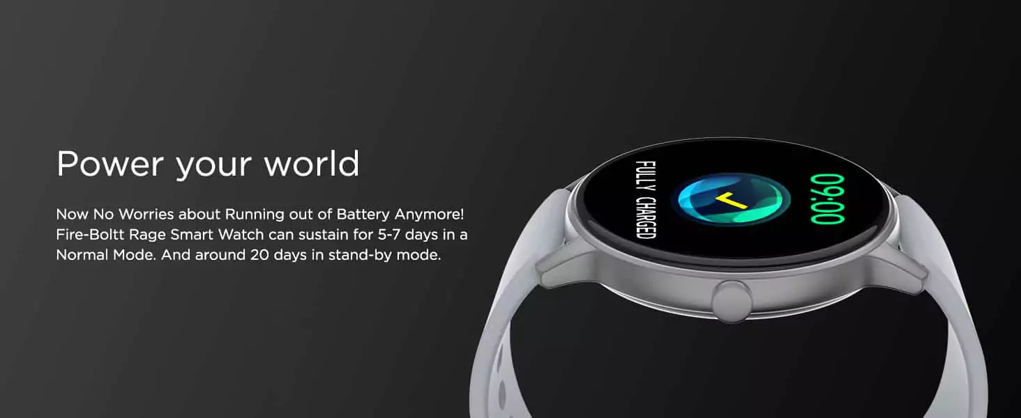 zopic Fire-Boltt Rage Smartwatch Full Touch 1.28” Display & 60 Sports Modes with IP68 Rating, Sp02 Tracking, Over 100 Cloud Based Watch Faces, Free Size