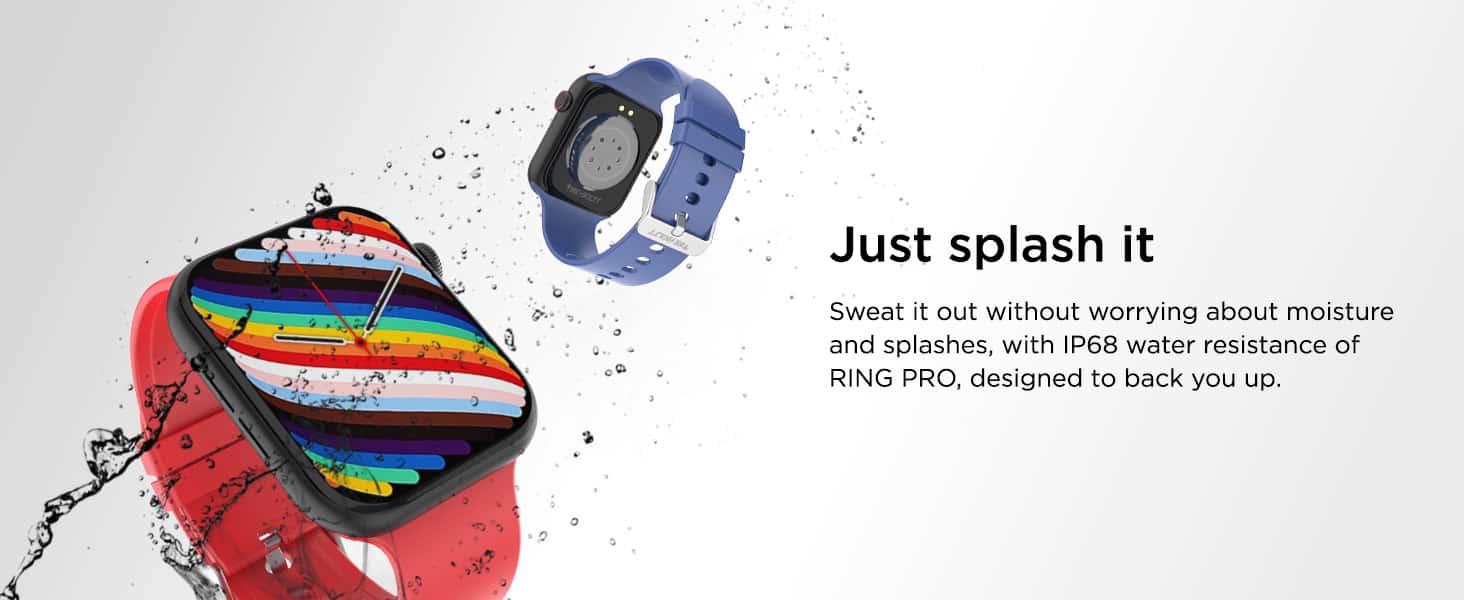 zopic Fire-Boltt Ring Pro Bluetooth Calling smartwatch , 1.75” 320*385px High Res, IP68 & SpO2 Monitoring, Pin Code Locking & Split Screen Access, Built in Mic & Speaker for HD Calls, Silver Grey, Free Size