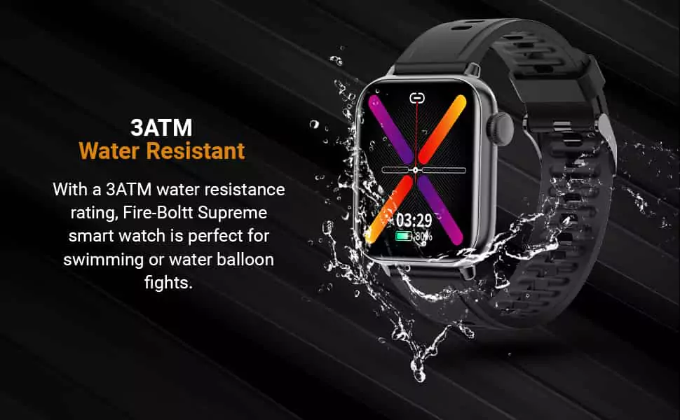 zopic Fire-Boltt Supreme Smart Watch SPO2, BP, Heart Rate, 1.79 inch HD Full Touch Industry Largest Screen, 3ATM Waterproof