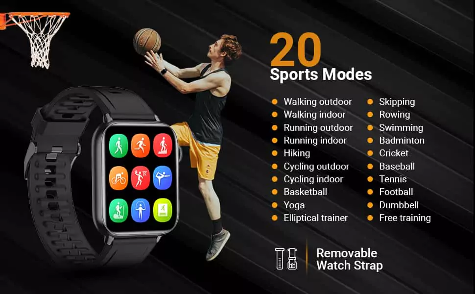 zopic Fire-Boltt Supreme Smart Watch SPO2, BP, Heart Rate, 1.79 inch HD Full Touch Industry Largest Screen, 3ATM Waterproof