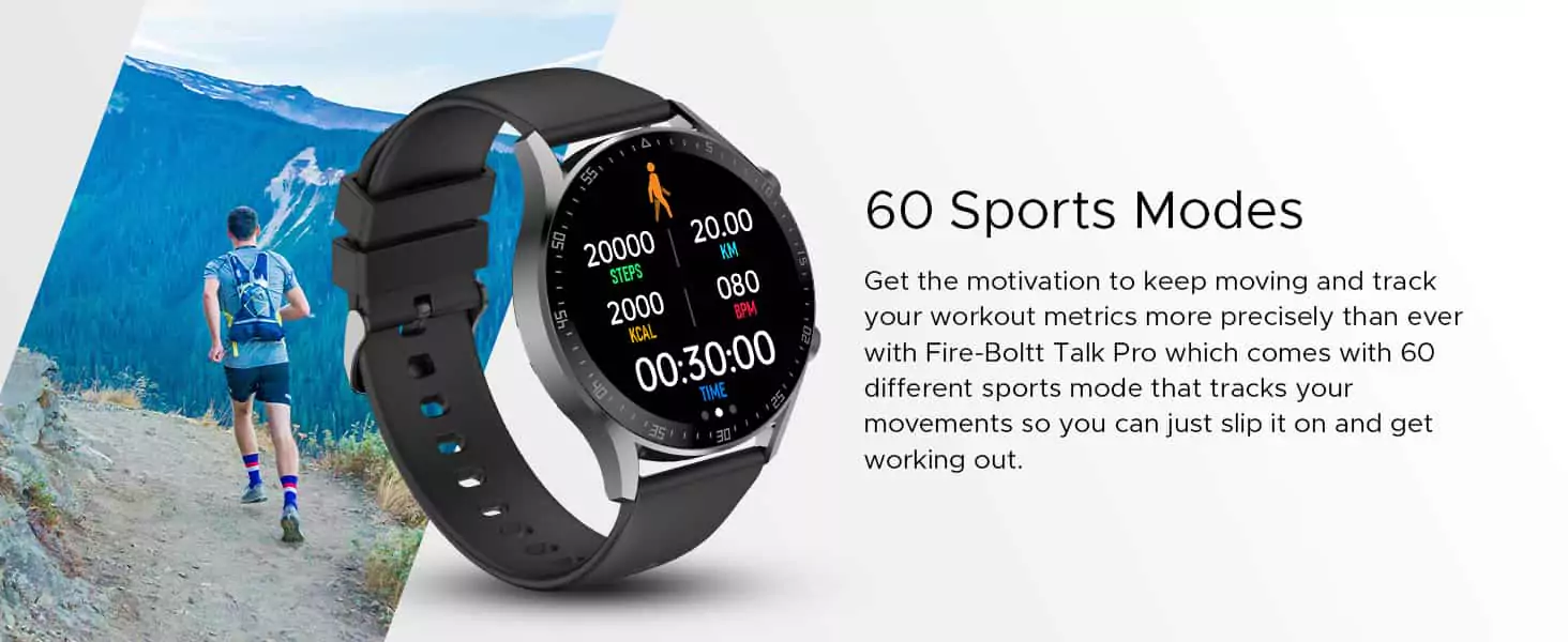 zopic Fire-Boltt India's No 1 Smartwatch Brand Talk 2 Bluetooth Calling Smartwatch with Dual Button, Hands On Voice Assistance, 60 Sports Modes, in Built Mic & Speaker with IP68 Rating
