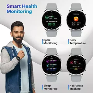Fire Boltt Thunder Smartwatch Bluetooth Calling Full Touch 1.32inch(3.3cm) Amoled LCD with SpO2, Heart Rate & Sleep Monitoring, 30 Sports Modes, Free Size