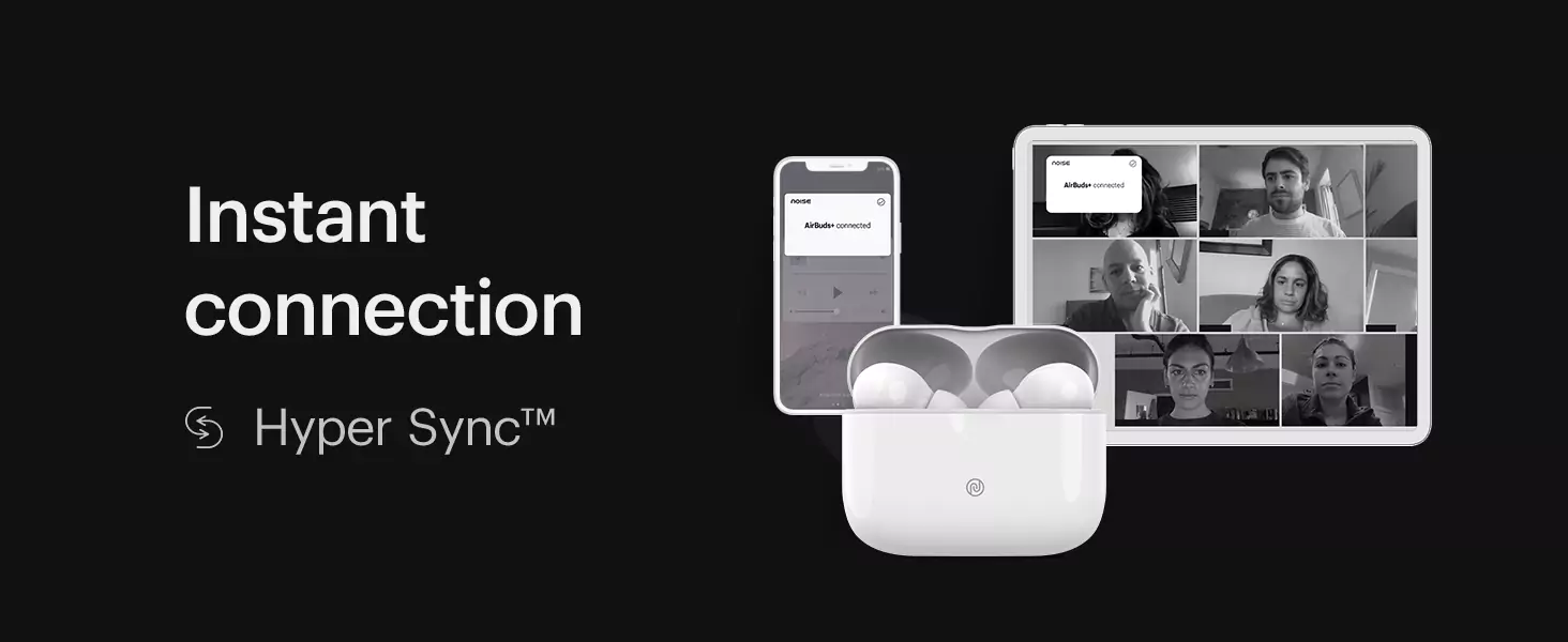 Noise Air Buds+ Truly Wireless Earbuds with Instacharge & Hypersync Technology, Silicone tip, Superb Calling & 20 Hour Playtime | zopic