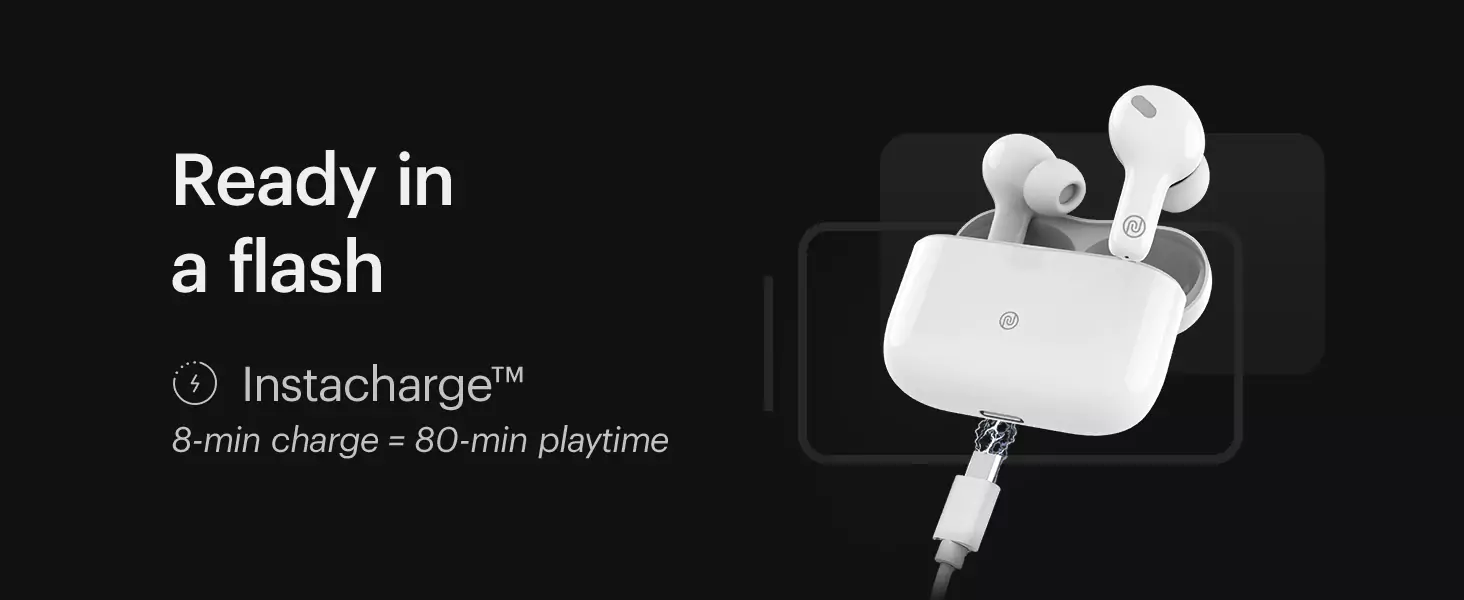 Noise Air Buds+ Truly Wireless Earbuds with Instacharge & Hypersync Technology, Silicone tip, Superb Calling & 20 Hour Playtime | zopic