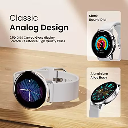 Ambrane Curl Smartwatch with 15 Days Battery Life, 1.28” LucidDisplay, 24*7 Health Monitoring, Menstruation Tracking & Multiple Sports Modes | zopic