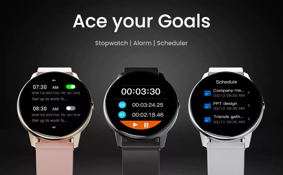 Ambrane Curl Smartwatch with 15 Days Battery Life, 1.28” LucidDisplay, 24*7 Health Monitoring, Menstruation Tracking & Multiple Sports Modes | zopic