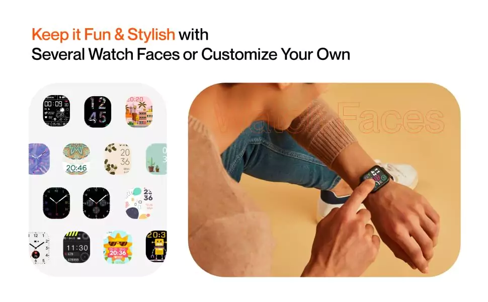 Ambrane Edge Smartwatch with 500 Nits Brightness Lucid Display, Real-Time Health Monitoring, Stress Tracking, Multiple Sports Modes, 7-Day Battery | zopic