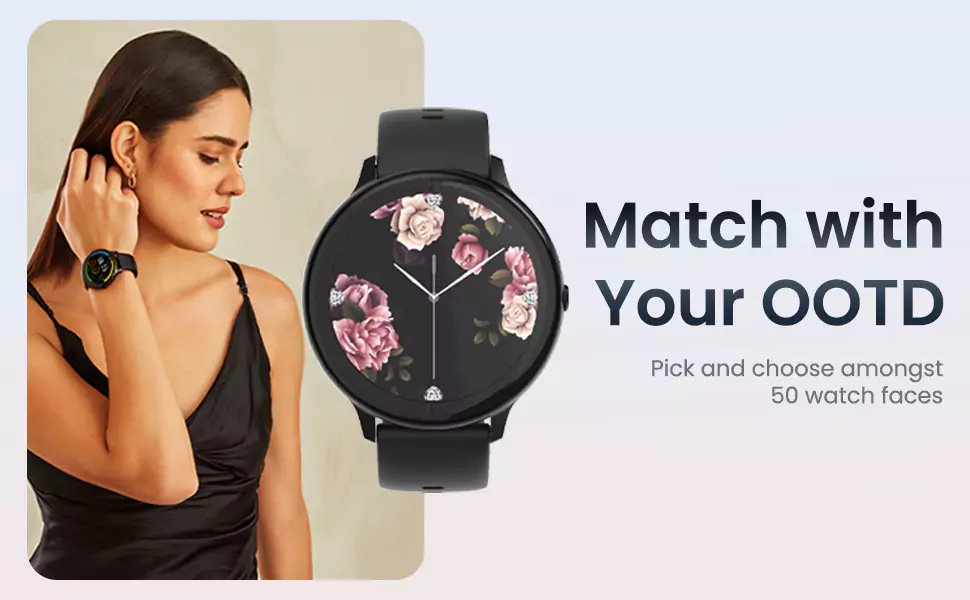 Ambrane Sphere Smartwatch Brightness Lucid Display, 7 Days Battery, SpO2, 24*7 Heart Monitoring, Steps, Calories, 17 Sports Mode, IP68 Resistant | zopic