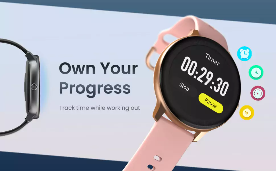 Ambrane Sphere Smartwatch Brightness Lucid Display, 7 Days Battery, SpO2, 24*7 Heart Monitoring, Steps, Calories, 17 Sports Mode, IP68 Resistant | zopic
