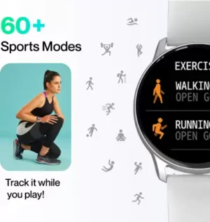 Ambrane Wise-roam Smartwatch Battery 10 Days, Bluetooth Calling with Lucid Display, 60 Sports Modes, Sturdy Body, 100+ Watch Faces, Inbuilt Games