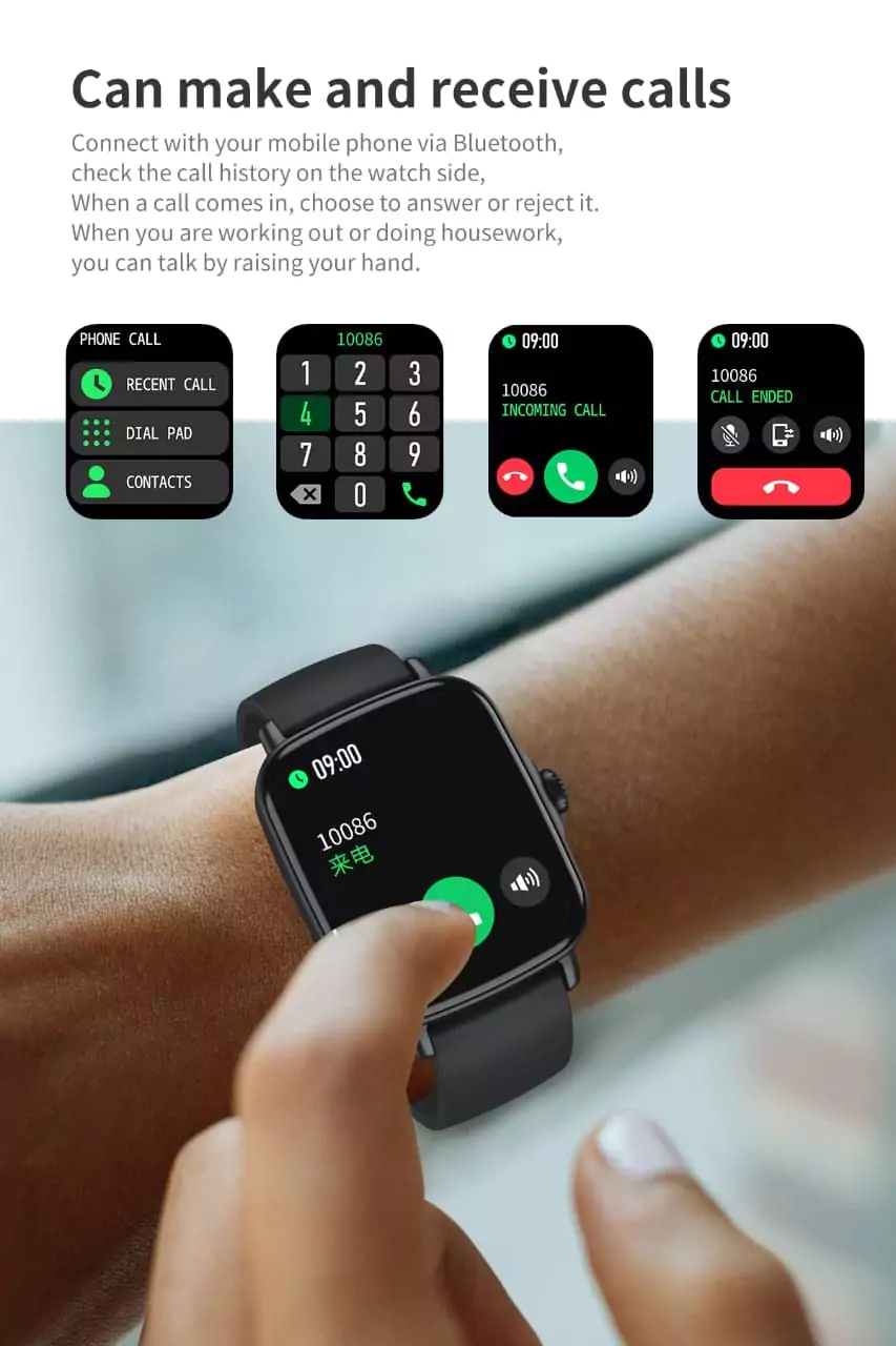 Minix Crest Smartwatch Bluetooth Calling 1.69 HD Display, 7 Days Battery Life, Metal Body, Resolution:240*280, IP68, Battery Capacity 220mAH | zopic