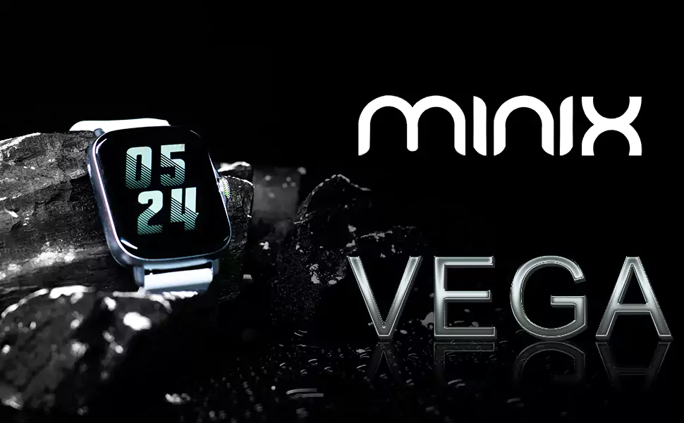 Minix Vega Smartwatch Full Touch Metallic Body, Full Touch Display, Multi Sports Mode, Magnetic Wireless Charger & Premium Finish | zopic