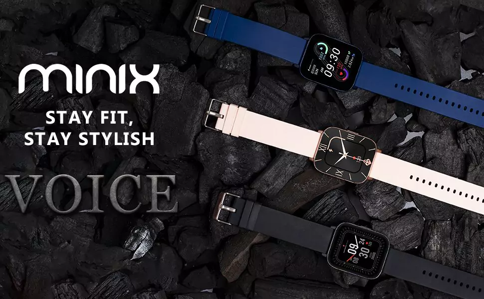 Minix Voice Smartwatch With 15 Days Battery Life Wireless Charger ,1.69 Full Touch HD Display & HD Bluetooth Calling,8+ Sports Modes , 24*7 Heart Rate | zopic
