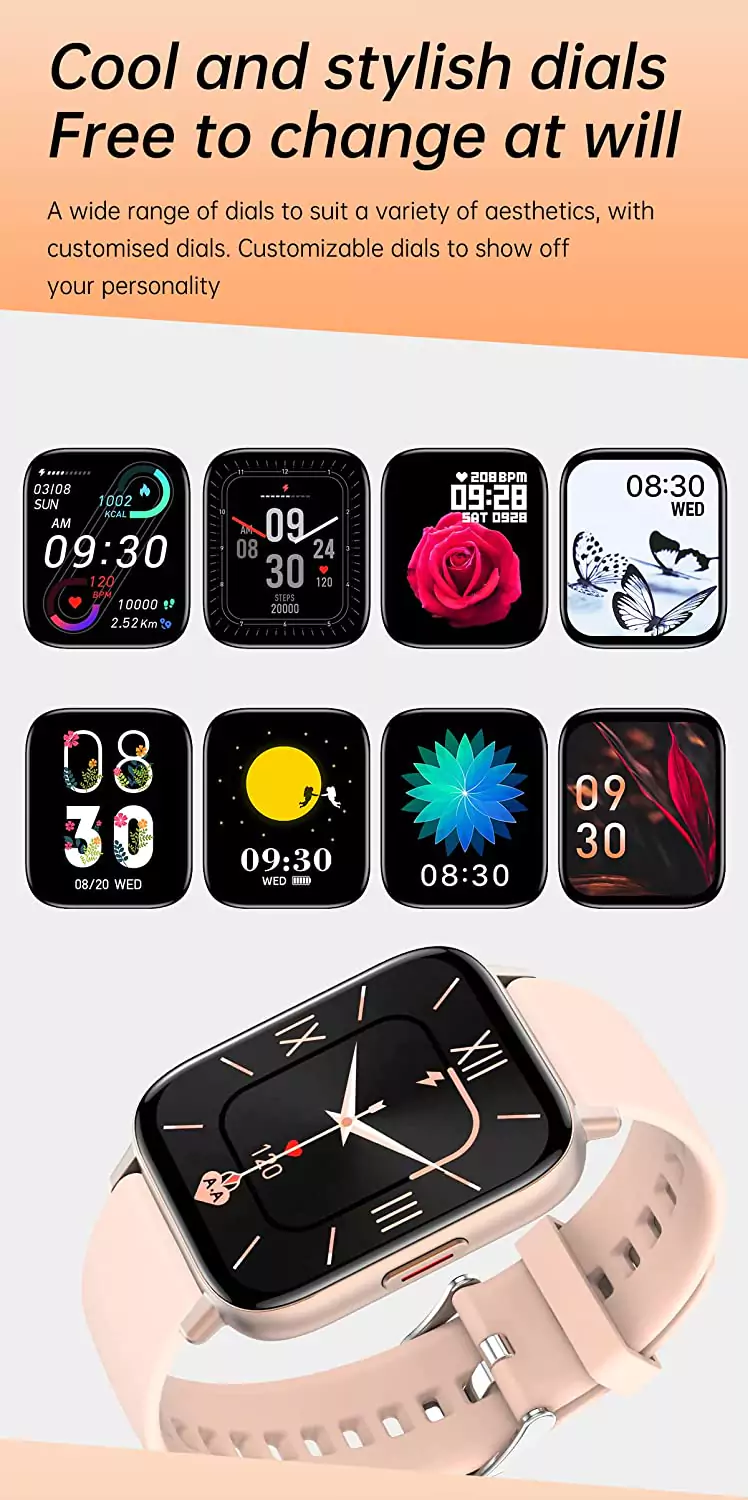 Minix Voice Smartwatch With 15 Days Battery Life Wireless Charger ,1.69 Full Touch HD Display & HD Bluetooth Calling,8+ Sports Modes , 24*7 Heart Rate | zopic