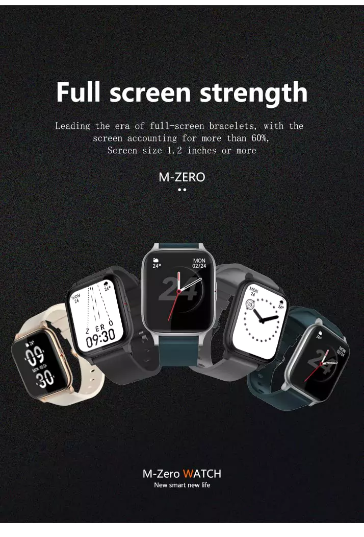 Minix Zero Smartwatch with 20 Days Battery Life & Wireless Charger ,1.7 Full Touch HD Display,8 Sports Modes, IP67 Water Resistant | zopic