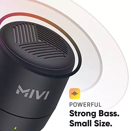 Mivi Play Speaker Bluetooth with 12 Hours Playtime. Wireless Speaker Made in India with Exceptional Sound Quality, Portable and Built in Mic-Turquoise, One Size | zopic