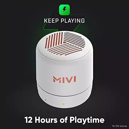 Mivi Play Speaker Bluetooth with 12 Hours Playtime. Wireless Speaker Made in India with Exceptional Sound Quality, Portable and Built in Mic-Turquoise, One Size | zopic