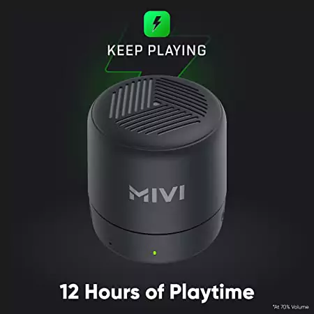 Mivi Play Speaker Bluetooth with 12 Hours Playtime. Wireless Speaker Made in India with Exceptional Sound Quality, Portable and Built in Mic-Turquoise, One Size | zopic