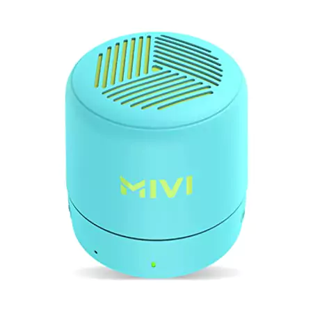 Mivi Play Speaker Bluetooth with 12 Hours Playtime. Wireless Speaker Made in India with Exceptional Sound Quality, Portable and Built in Mic-Turquoise, One Size | zopic