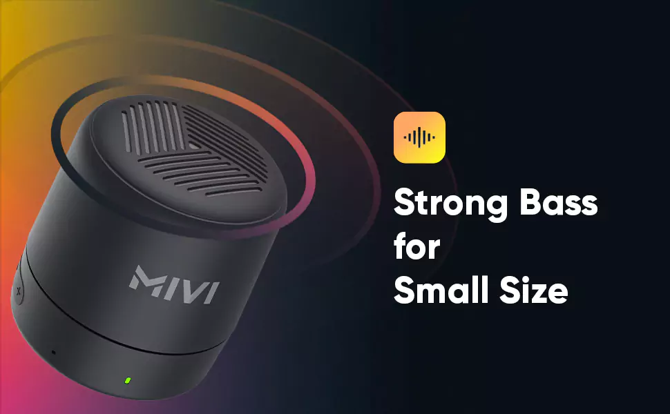 Mivi Play Speaker Bluetooth with 12 Hours Playtime. Wireless Speaker Made in India with Exceptional Sound Quality, Portable and Built in Mic-Turquoise, One Size | zopic