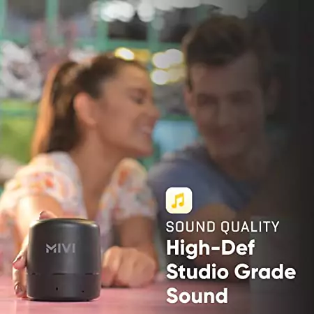 Mivi Play Speaker Bluetooth with 12 Hours Playtime. Wireless Speaker Made in India with Exceptional Sound Quality, Portable and Built in Mic-Turquoise, One Size | zopic