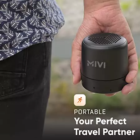 Mivi Play Speaker Bluetooth with 12 Hours Playtime. Wireless Speaker Made in India with Exceptional Sound Quality, Portable and Built in Mic-Turquoise, One Size | zopic