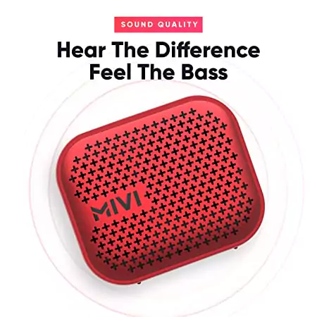 Mivi Roam 2 Speaker Bluetooth 5W Portable Speaker,24 Hours Playtime,Powerful Bass, Wireless Stereo, Waterproof, Bluetooth 5.0 and in-Built Mic with Voice Assistance | zopic