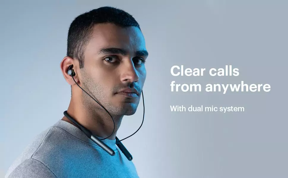 Noise Flair in-Ear Wireless BT Smart Neckband Earphone with Touch Controls, 35 Hour Playtime, Environmental noise Cancellation with Dual mic, Fast Charging | zopic