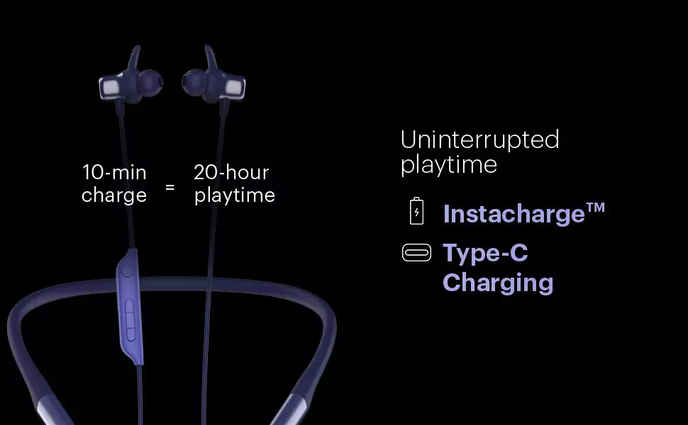 Noise Xtreme Neckband Wireless with 100 + Hours of Playtime, Instacharge, ESR, Hyper Sync, Dual Pairing, Low Latency, 10mm Driver | zopic