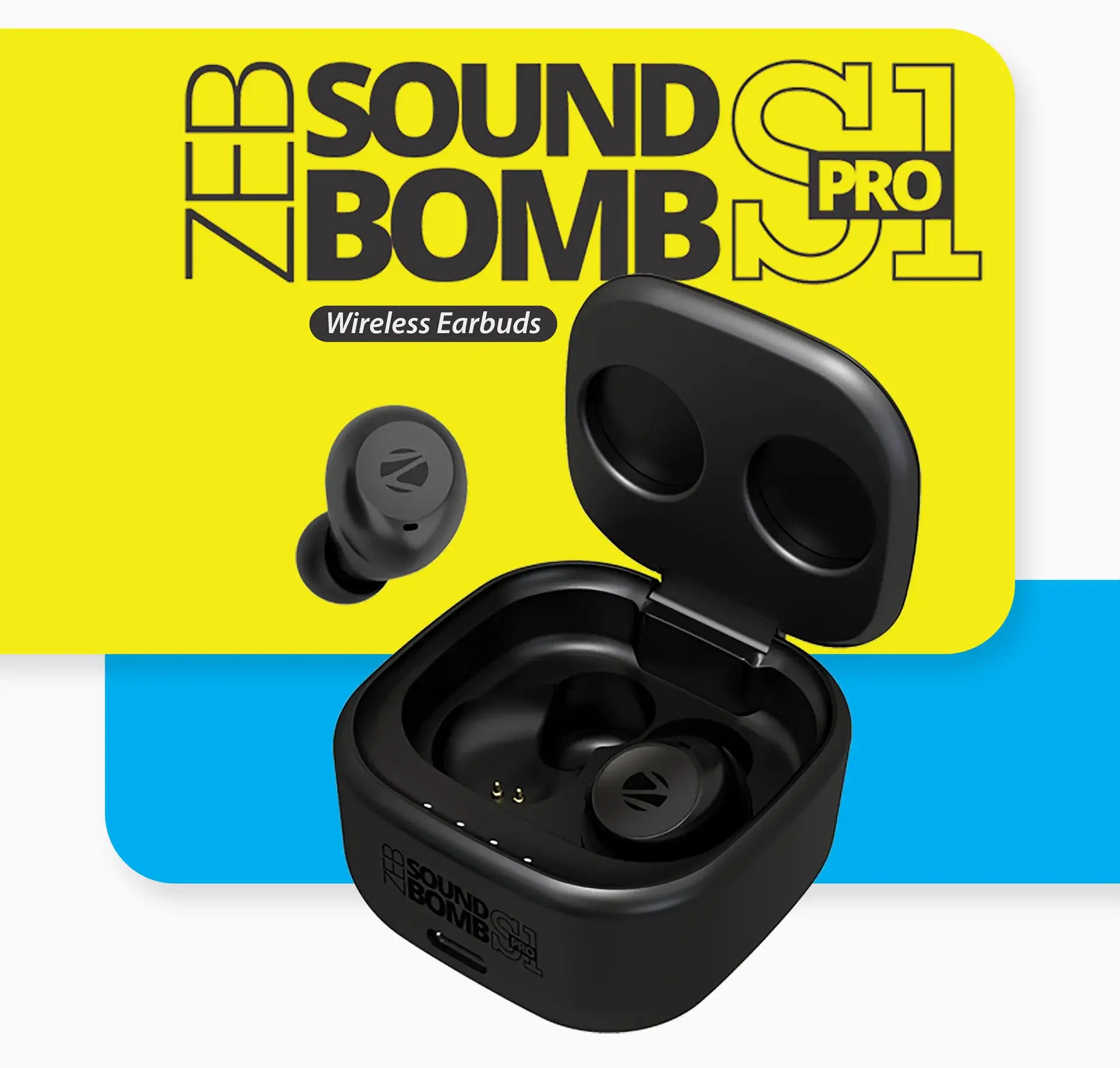 Zebronics Sound Bomb S1 Pro Earbuds True Wireless, Play Time5 Hrs, Rich Audio Quality, Bluetooth Version5.1, Reversible Type-C Support | zopic
