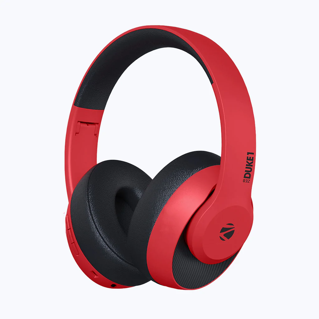 Zebronics Zeb DUKE1 Headphone Wireless Bluetooth 5.0 Over Ear Voice Assistant, AUX Port, Call Function, 34Hrs Battery Backup, Media & Volume Control | zopic