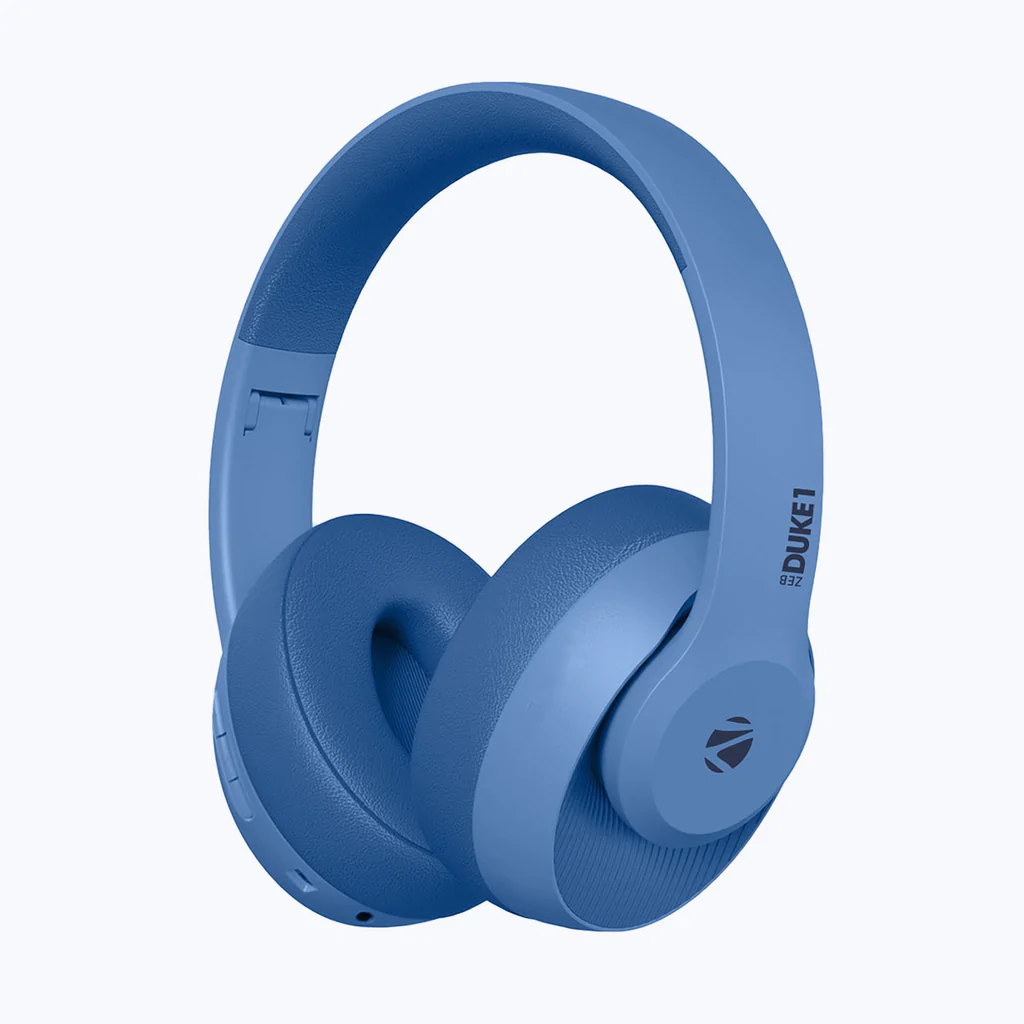 Zebronics Zeb DUKE1 Headphone Wireless Bluetooth 5.0 Over Ear Voice Assistant, AUX Port, Call Function, 34Hrs Battery Backup, Media & Volume Control | zopic