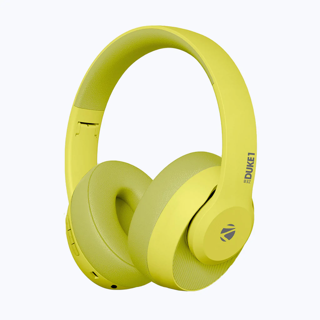 Zebronics Zeb DUKE1 Headphone Wireless Bluetooth 5.0 Over Ear Voice Assistant, AUX Port, Call Function, 34Hrs Battery Backup, Media & Volume Control | zopic