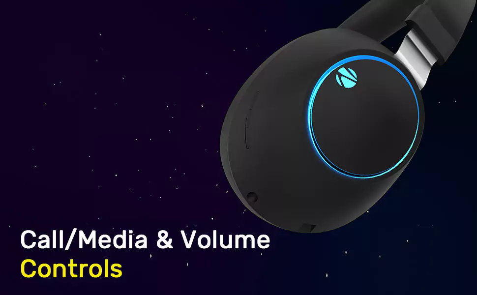 Zebronics Zeb Duke Headphones Wireless Bluetooth Over The Ear with Mic, Charging time 2hrs, Playback time, 30 hrs, Wireless BT, Voice assistant support | zopic