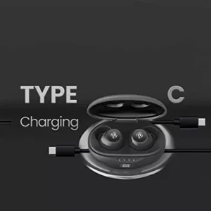 Zebronics Zeb-Sound Bomb Q Earbuds, Qualcomm aptx Audio, 35H of extra charge with Charging Case, Truly Wireless Bluetooth in Ear with Mic (Black)