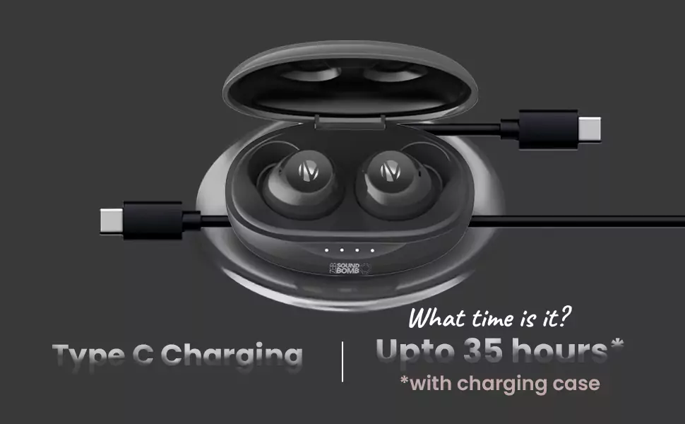 Zebronics Zeb-Sound Bomb Q Earbuds, Qualcomm aptx Audio, 35H of extra charge with Charging Case, Truly Wireless Bluetooth in Ear with Mic (Black) | zopic
