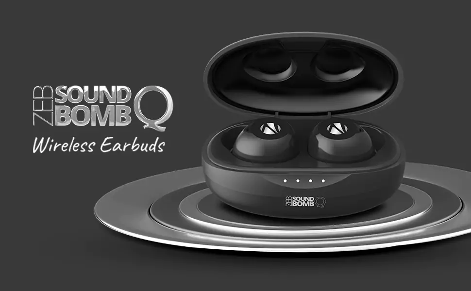 Zebronics Zeb-Sound Bomb Q Earbuds, Qualcomm aptx Audio, 35H of extra charge with Charging Case, Truly Wireless Bluetooth in Ear with Mic (Black) | zopic