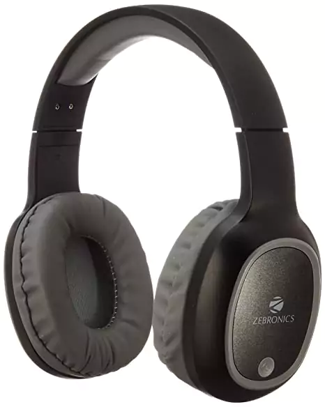 Zebronics Zeb-Thunder Headphone Wireless Bluetooth Over The Ear, FM, mSD, 9 hrs Playback with Mic, Charging time 1.5H, Standby time 600 Hrs | zopic