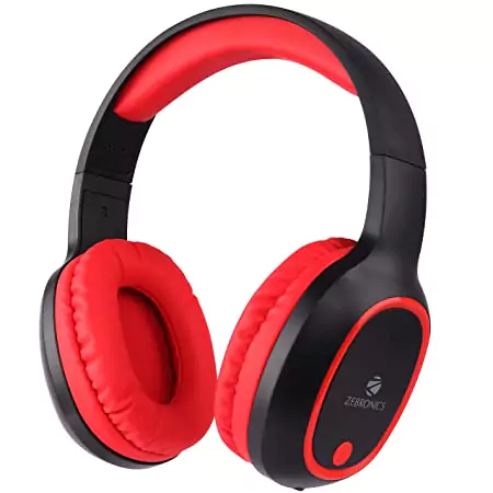 Zebronics Zeb-Thunder Headphone Wireless Bluetooth Over The Ear, FM, mSD, 9 hrs Playback with Mic, Charging time 1.5H, Standby time 600 Hrs | zopic