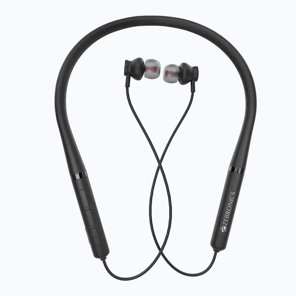 Zebronics Zeb Yoga 90 Pro Neckband Wireless Bluetooth in Ear with Rapid Charge, Dual Pairing, Magnetic earpiece, Splash Proof, Type C Charging with Mic | zopic