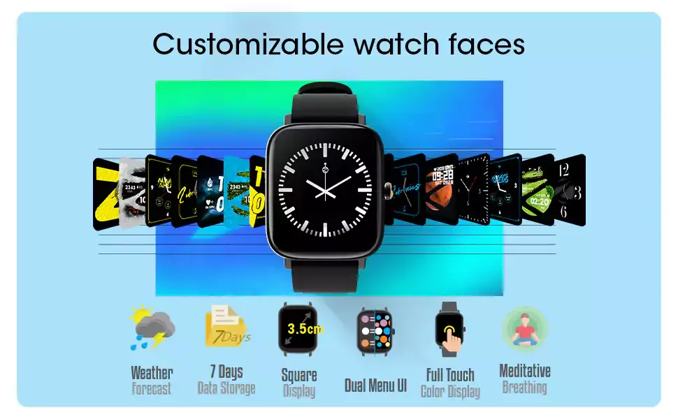 Zebronics ZEB FIT280CH Smartwatch with Screen Size 3.55cm (1.39inch) 12 Sports Modes, IP68 Waterproof, Heart Rate, BP, Caller ID, 7 Days Storage | zopic
