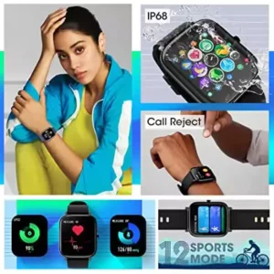 Zebronics ZEB FIT280CH Smartwatch with Screen Size 3.55cm (1.39inch) 12 Sports Modes, IP68 Waterproof, Heart Rate, BP, Caller ID, 7 Days Storage