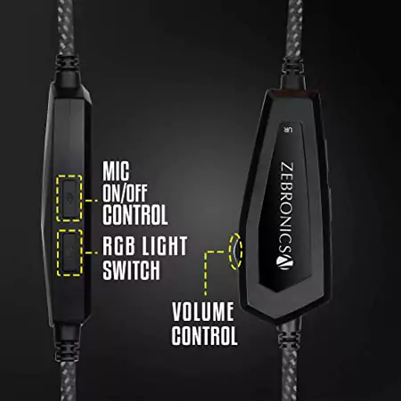 Zebronics Zeb Blitz Headphone USB Gaming Wired Over Ear with Dolby Atmos, RGB LED, Windows Software, Simulated 7.1 Surround Sound | zopic