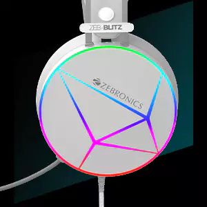 Zebronics Zeb Blitz Headphone USB Gaming Wired Over Ear with Dolby Atmos, RGB LED, Windows Software, Simulated 7.1 Surround Sound | zopic