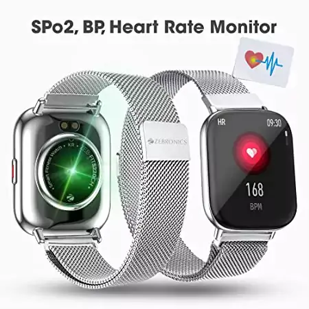 Zebronics Zeb-FIT5220CH Smartwatch Limited Edition Smart Fitness ,2.5D Curved Glass 4.4cm Square Display, SpO2/BP/HR Monitor, IP68 Water Proof | zopic