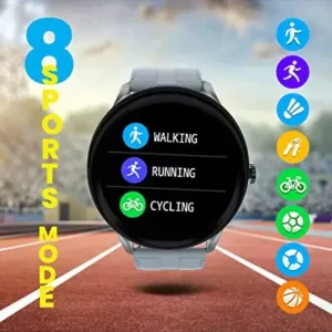 Zebronics Zeb Fit2220CH Smartwatch Fitness Band, 2.5D Curved Glass Full Touch Display, SpO2, BP & Heart Rate Monitor, IP68 Water Resistant, 8 Sports Mode