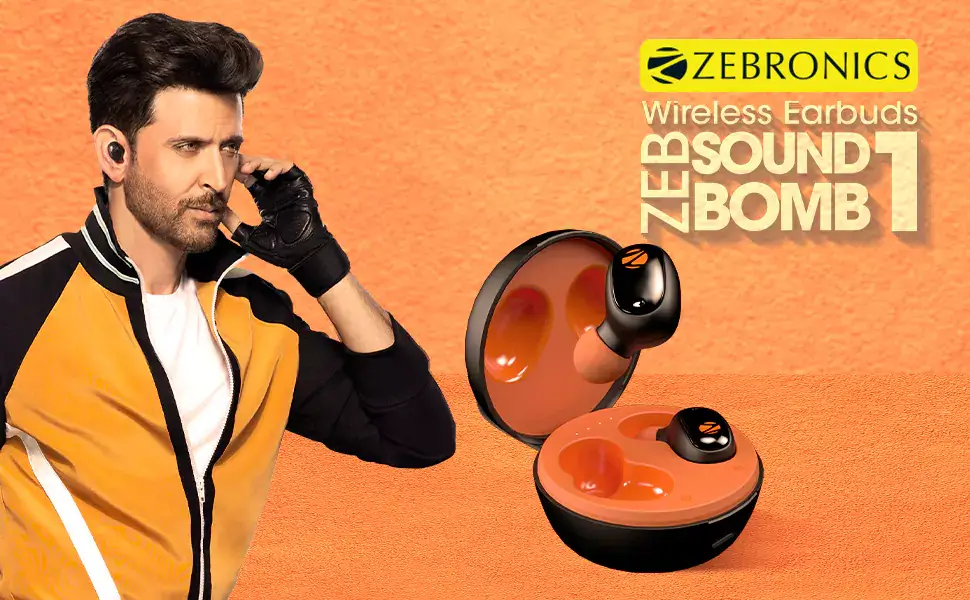 Zebronics Zeb-Sound Bomb 1 TWS Earbuds with BT5.0, Upto 12H Playback, Touch Controls, Voice Assistant, Type C Portable Charging Case | zopic