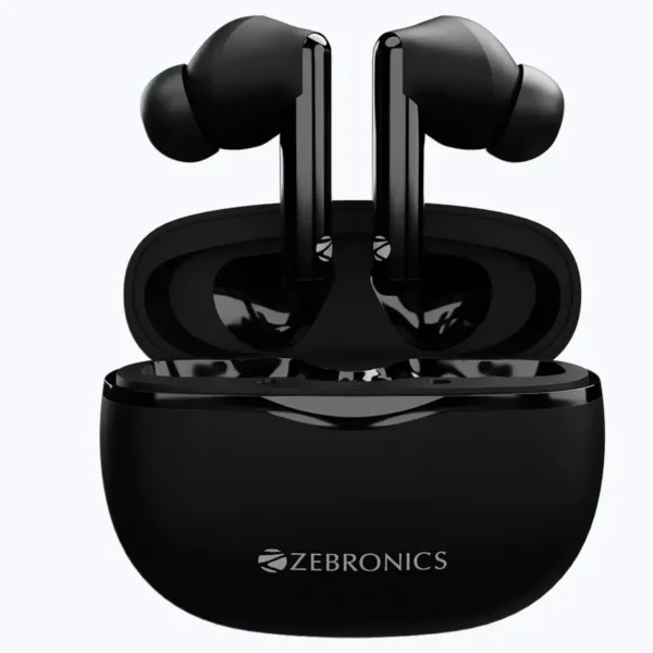 Zebronics Zeb Sound Bomb 5 Earbuds TWS Bluetooth Up to 22H Backup, Flash Connect, Splash Proof, 10Mm Driver, with Mic and Type C | zopic