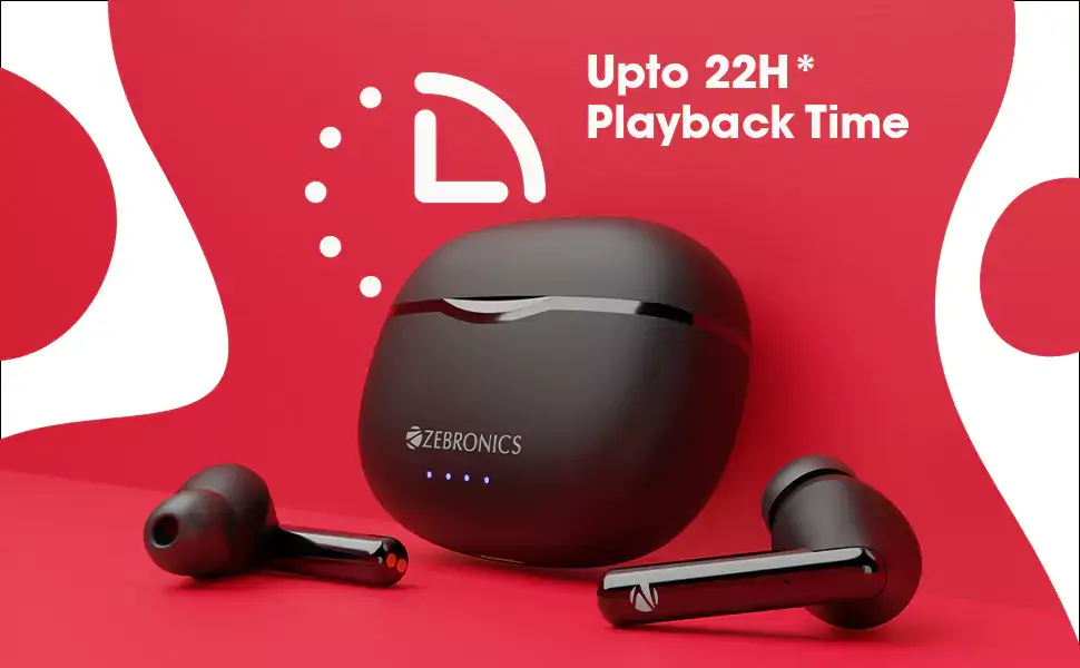 Zebronics Zeb Sound Bomb 5 Earbuds TWS Bluetooth Up to 22H Backup, Flash Connect, Splash Proof, 10Mm Driver, with Mic and Type C | zopic